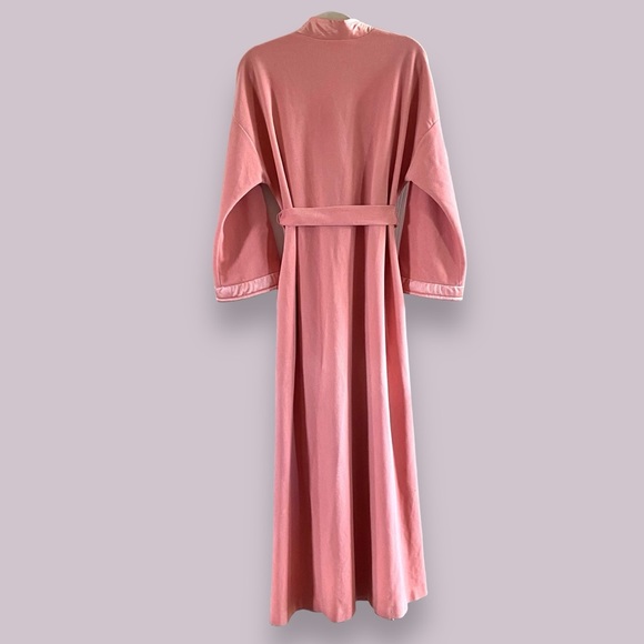 Vanity Fair Vintage Old Hollywood Pink Velour Satin Trim Robe SZ L - Picture 4 of 12